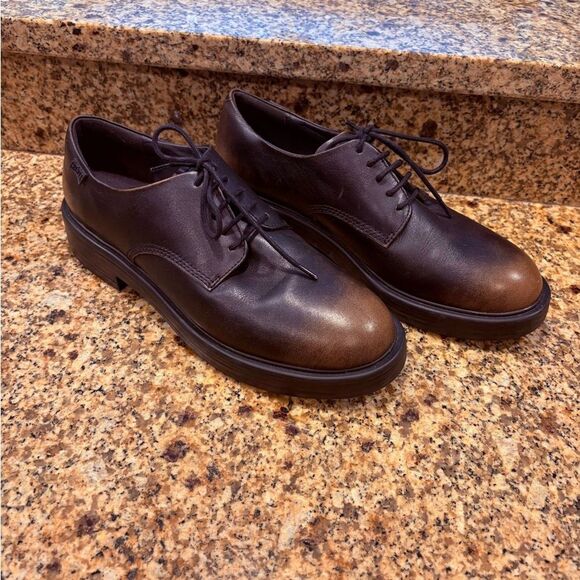 Camper Men\'s Dean Dress Casual Derby Shoes Size 42 US 9 Black Brown Leather VGUC main image 4